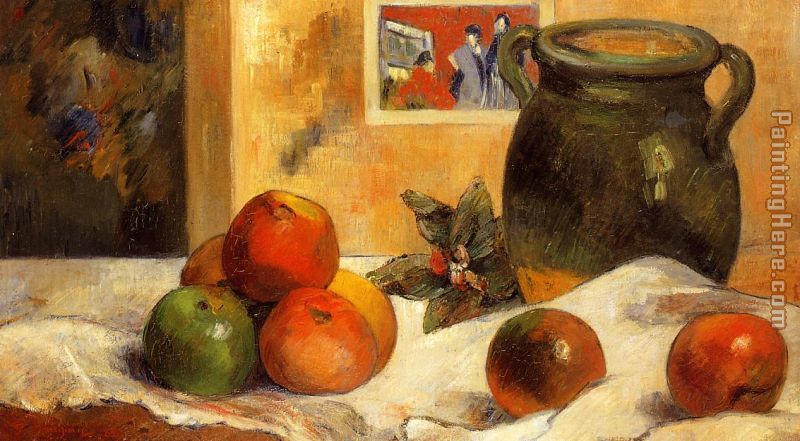 Still Life with Japanese Print painting - Paul Gauguin Still Life with Japanese Print art painting